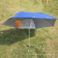 Put in Bag Mini Blue Cloth 3 Fold Umbrella (YSF3115B)